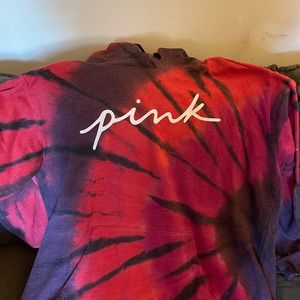 PINK hoodie tye dye extra large